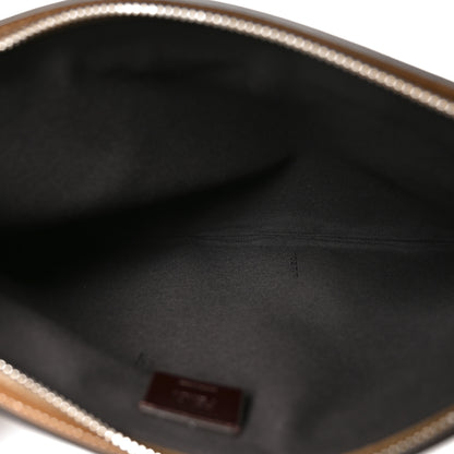 Fendi Vitello King Jacquard FF 1974 Medium Flat Pouch Tobacco Moro Sand 5 of 8