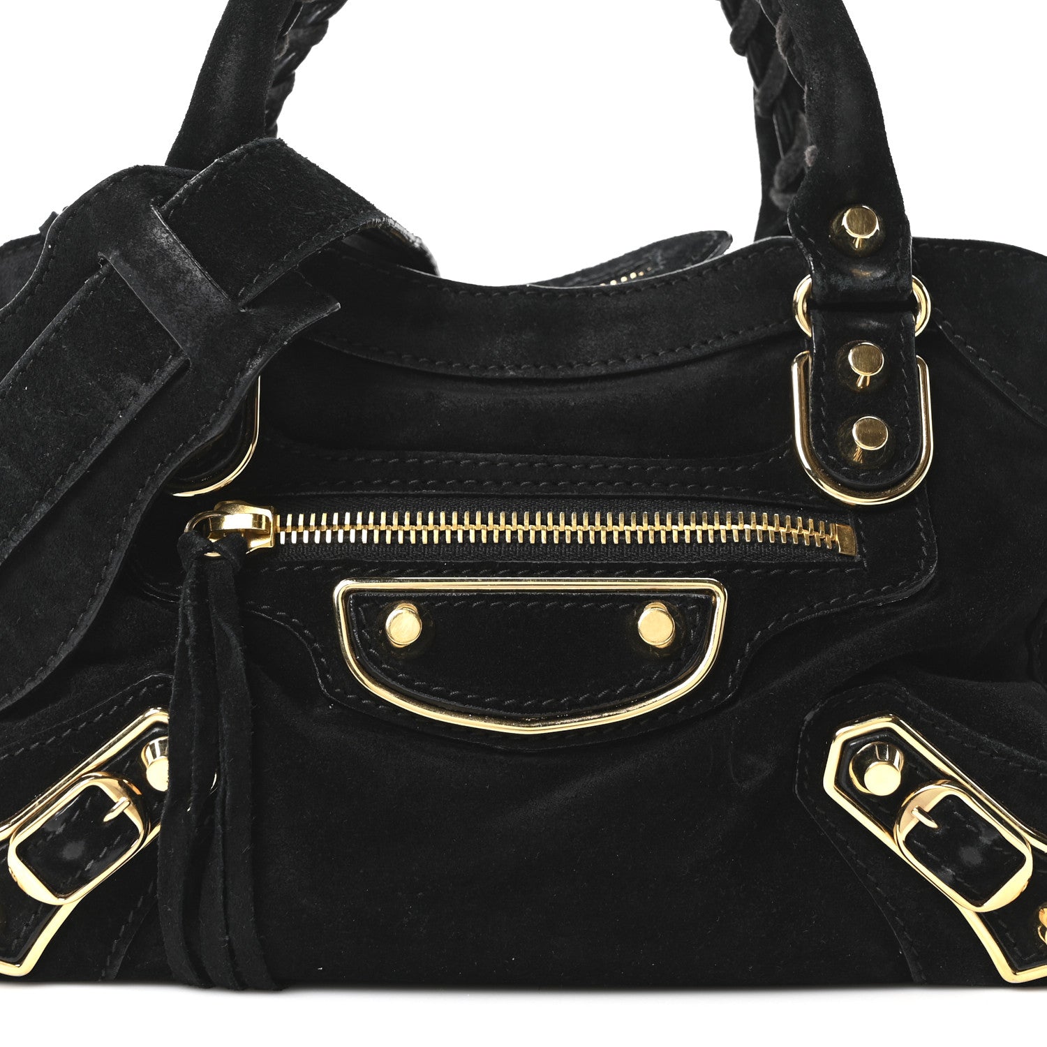 Balenciaga Baby Daim Suede Gold Metallic Edge Hardware Mini City Black 9 of 11
