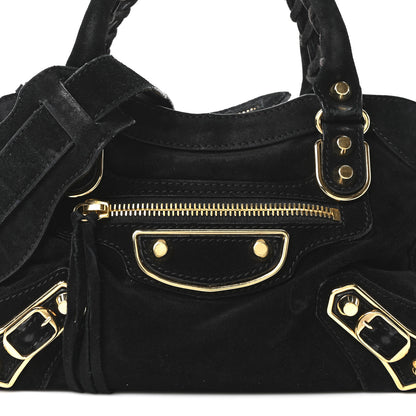 Balenciaga Baby Daim Suede Gold Metallic Edge Hardware Mini City Black 9 of 11