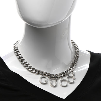 Gucci Metal Script Choker Necklace Silver 2 of 7