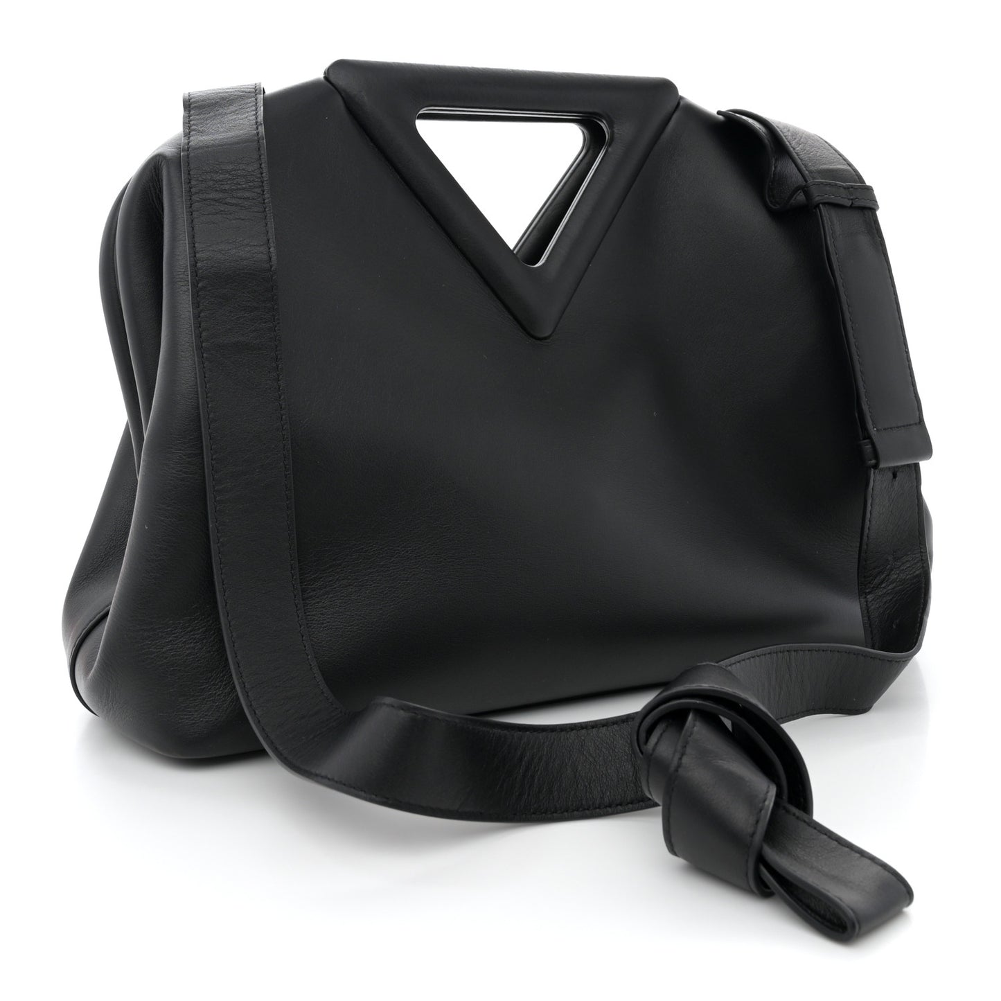 Calfskin Medium The Point Triangle Bag Black