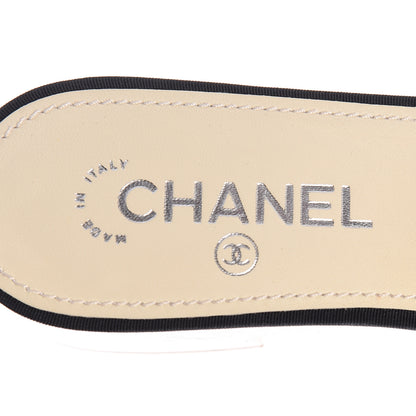 Chanel Grosgrain Camellia CC Sandal Mules 39 Black 7 of 11