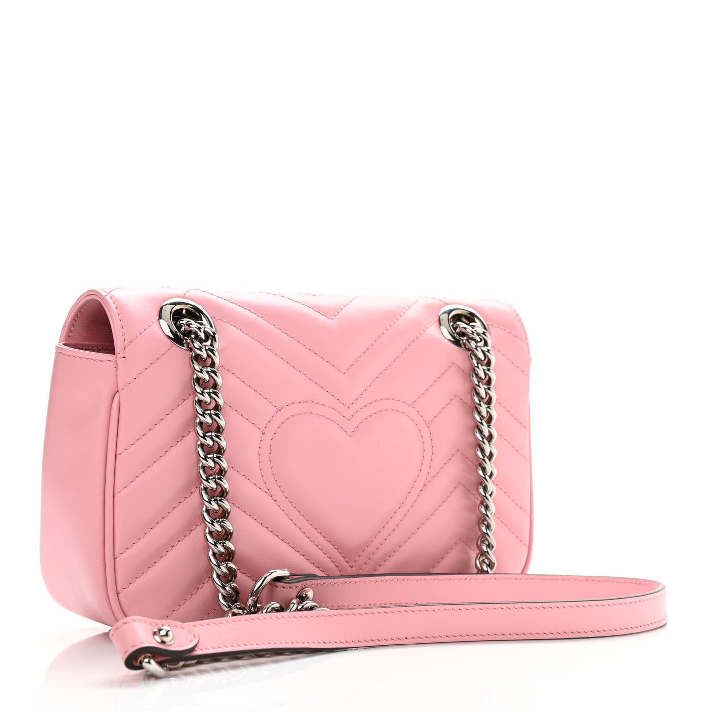 Calfskin Matelasse Mini GG Marmont Shoulder Bag Wild Rose