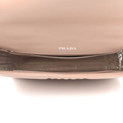 Prada Soft Calfskin Impunture Diagramme Large Chain Flap Shoulder Bag Cipria 5 of 13