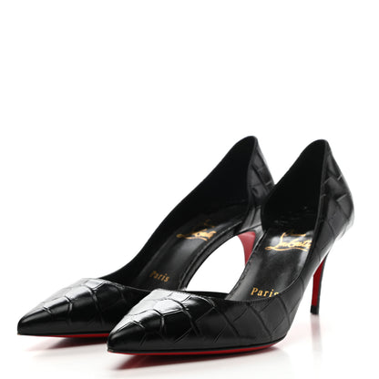 Christian Louboutin Crocodile Embossed Calfskin Iriza 100 Pumps 36 Black 3 of 9