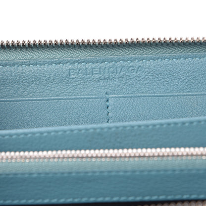 Balenciaga Calfskin Essential Continental Zip Around Wallet Bleu 6 of 11