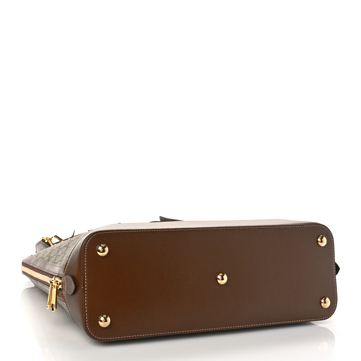 GG Supreme Monogram Azalea Calfskin Horsebit 1955 Duffle Bag Beige Ebony Brown Sugar