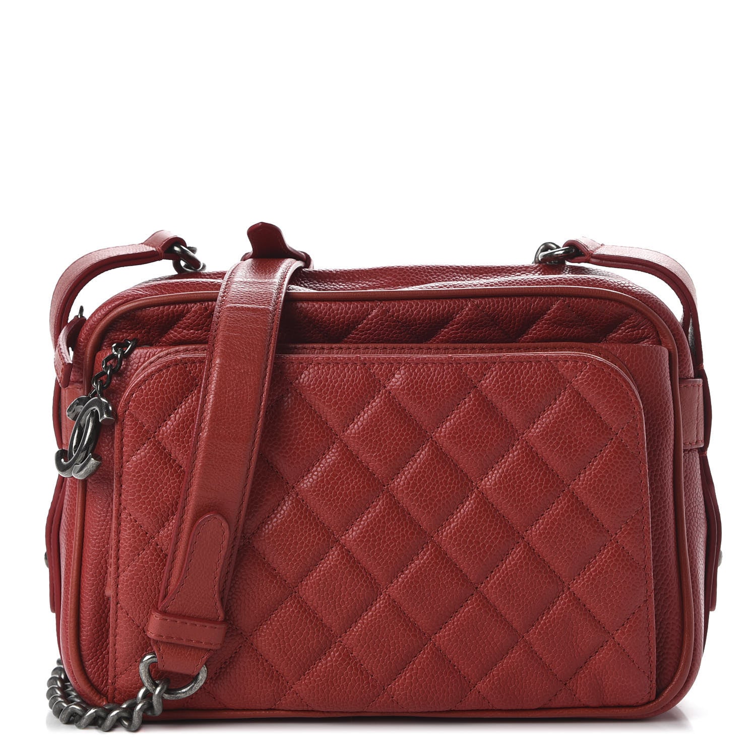 Chanel Caviar Quilted Medium Business Trip Camera Bag Red 1 of 11