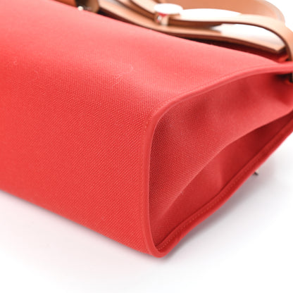 Hermes Vache Hunter Toile Herbag Zip 31 PM Rouge Tomate Natural 8 of 8