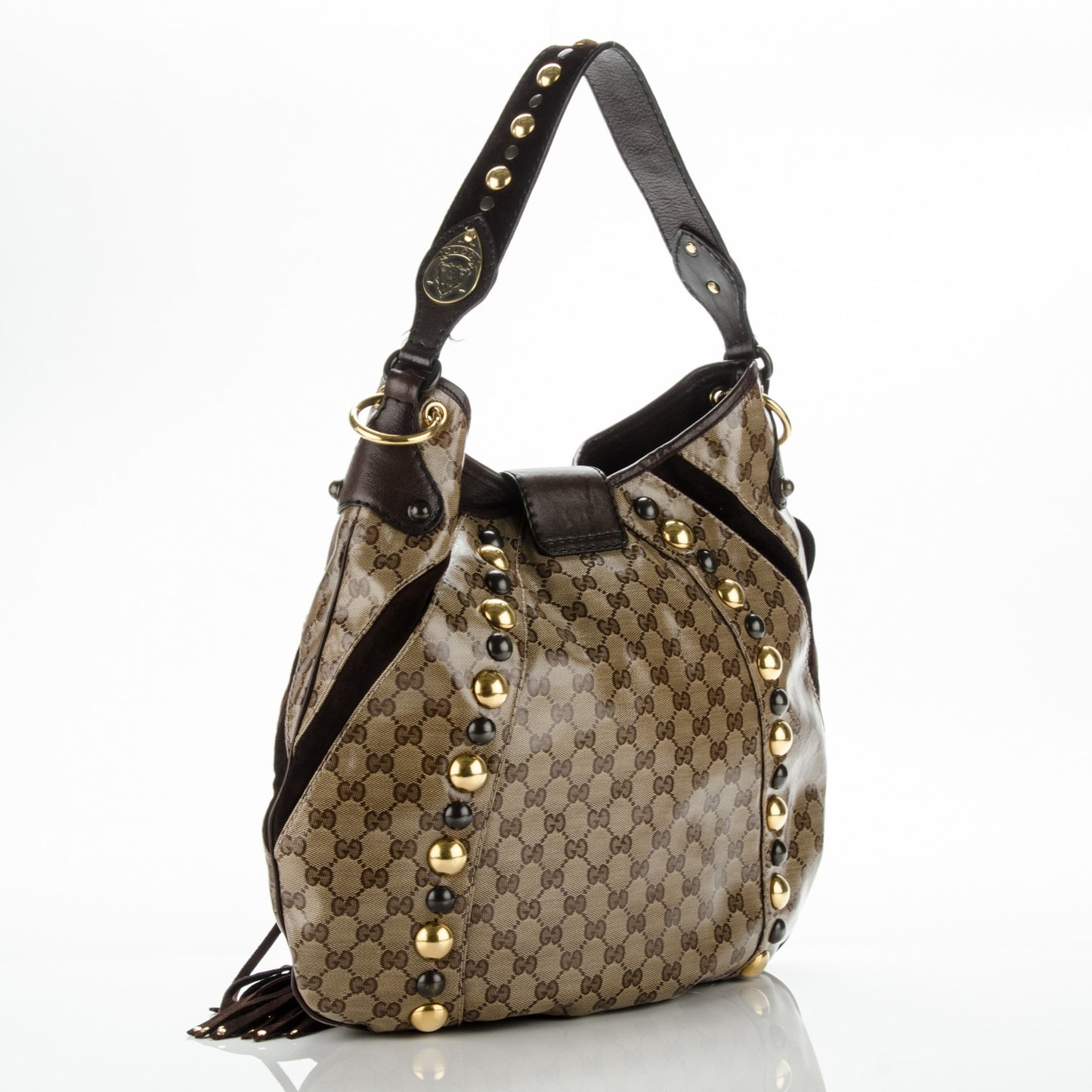 Crystal Monogram Fringe Babouska Hobo
