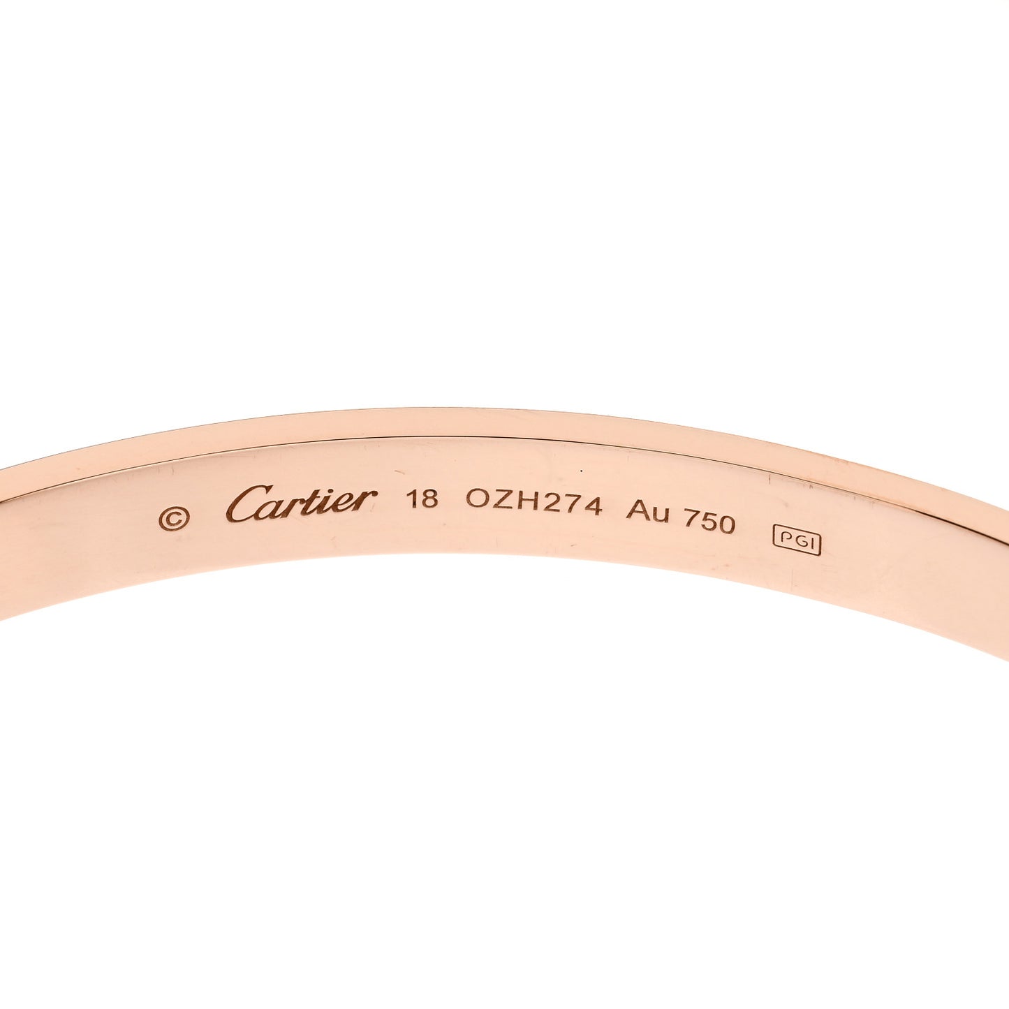 18K Pink Gold LOVE Cuff Bracelet 18