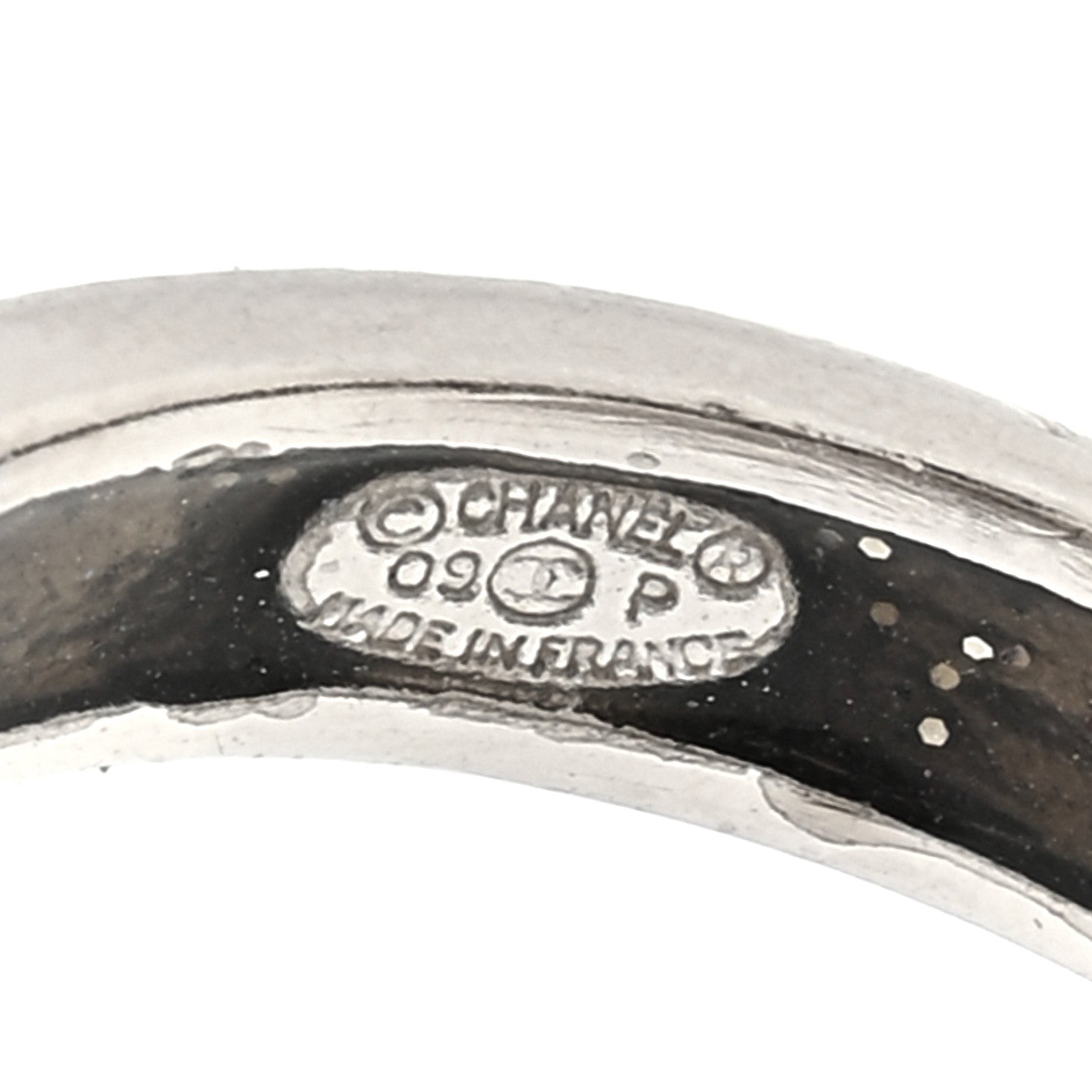 Chanel Crystal CC Ring 53 6.25 Silver 4 of 4