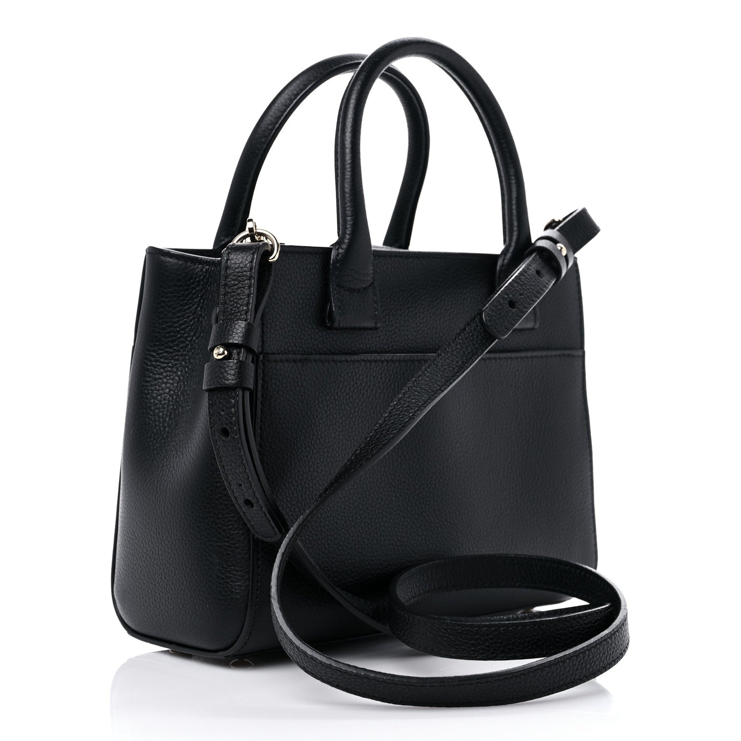 Grained Calfskin Mini Neo Executive Shopper Tote Black