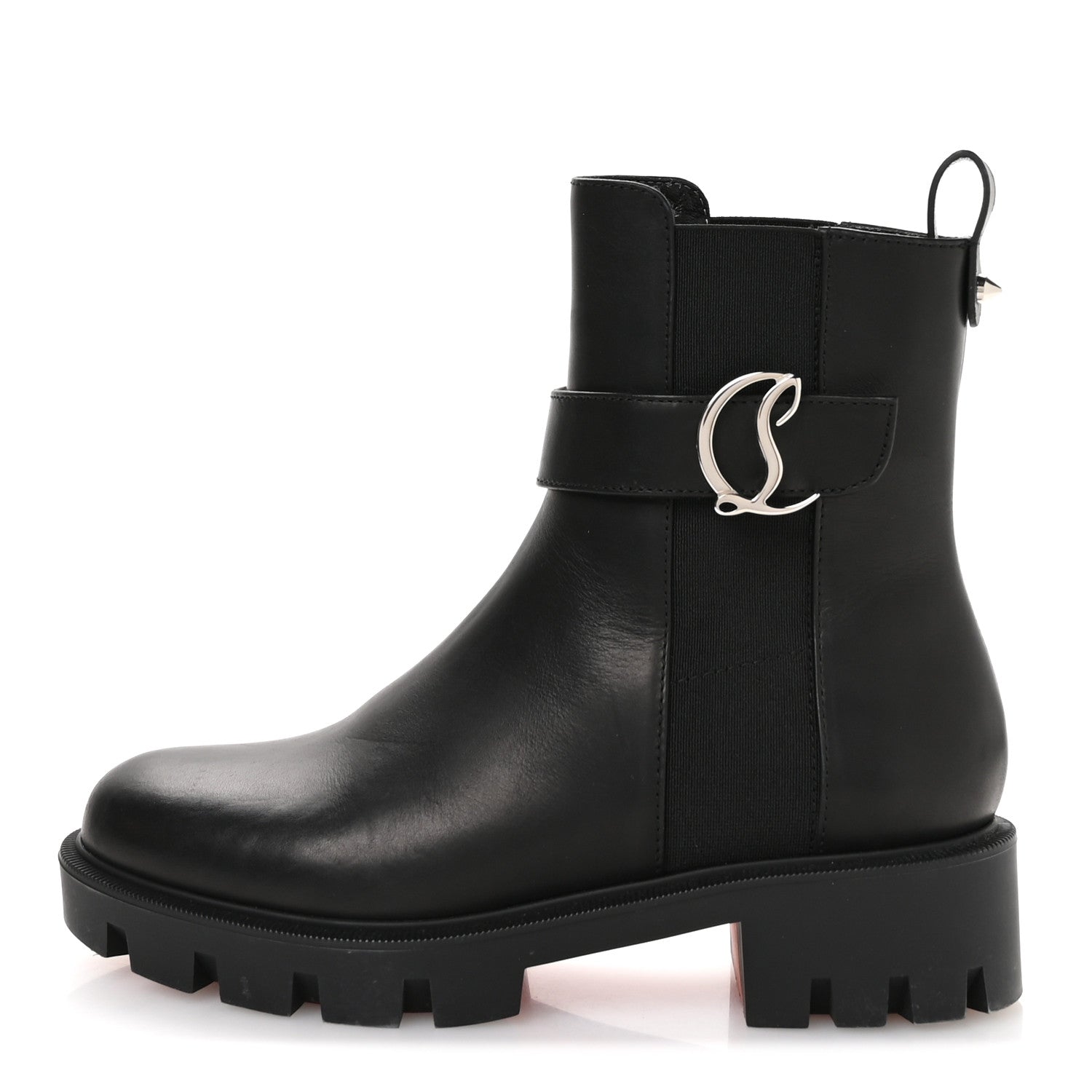 Christian Louboutin Calfskin CL Chelsea Booty 36 Black 1 of 8