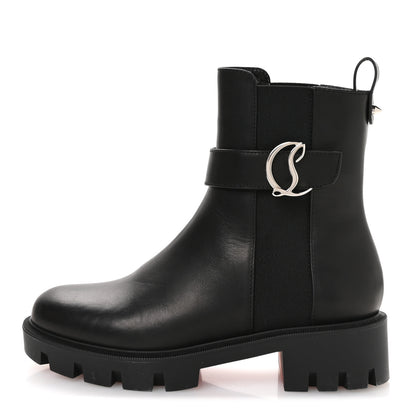 Christian Louboutin Calfskin CL Chelsea Booty 36 Black 1 of 8