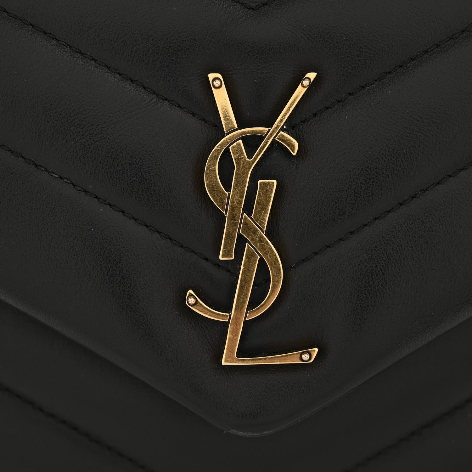 Saint Laurent Calfskin Y Quilted Monogram Small Loulou Chain Satchel Black 11 of 11