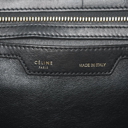 Celine Crocodile Embossed Calfskin Medium Trapeze Black 6 of 10