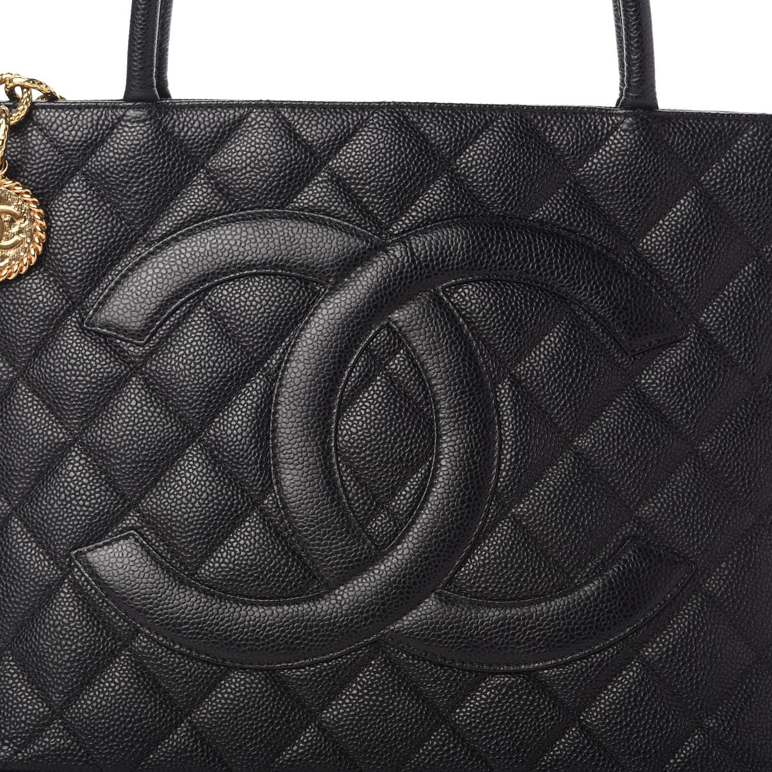 Chanel Caviar Quilted Medallion Tote Black 10 of 11