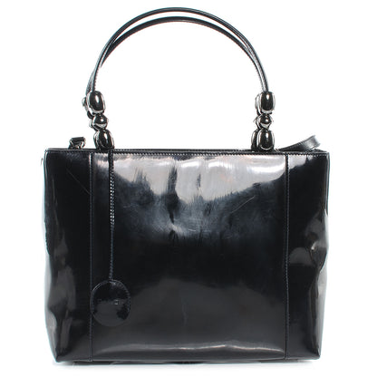 Christian Dior Patent Chrome Beaded Malice Tote Black 1 of 7