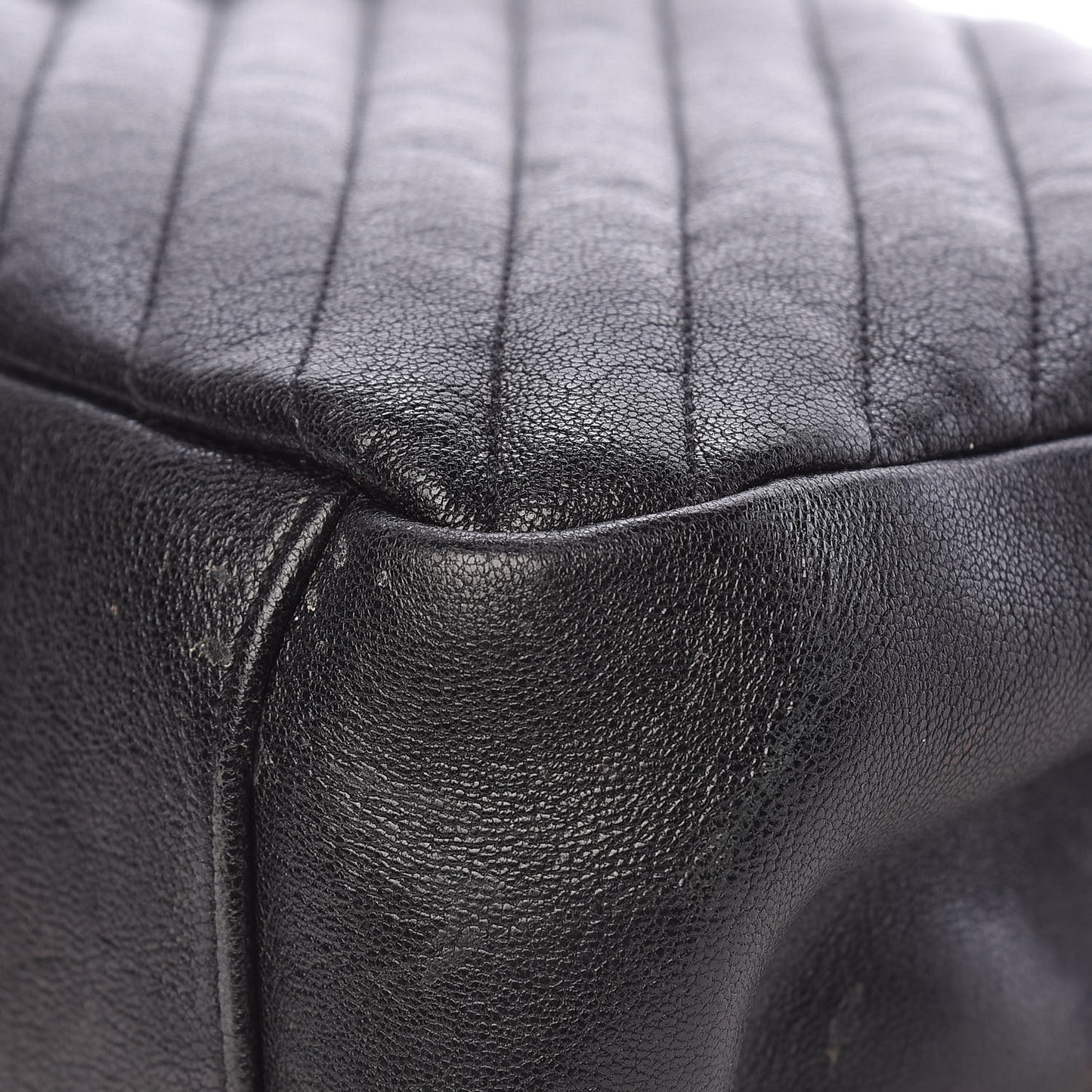 Sheepskin Matelasse Chevron Monogram Large College Satchel Black