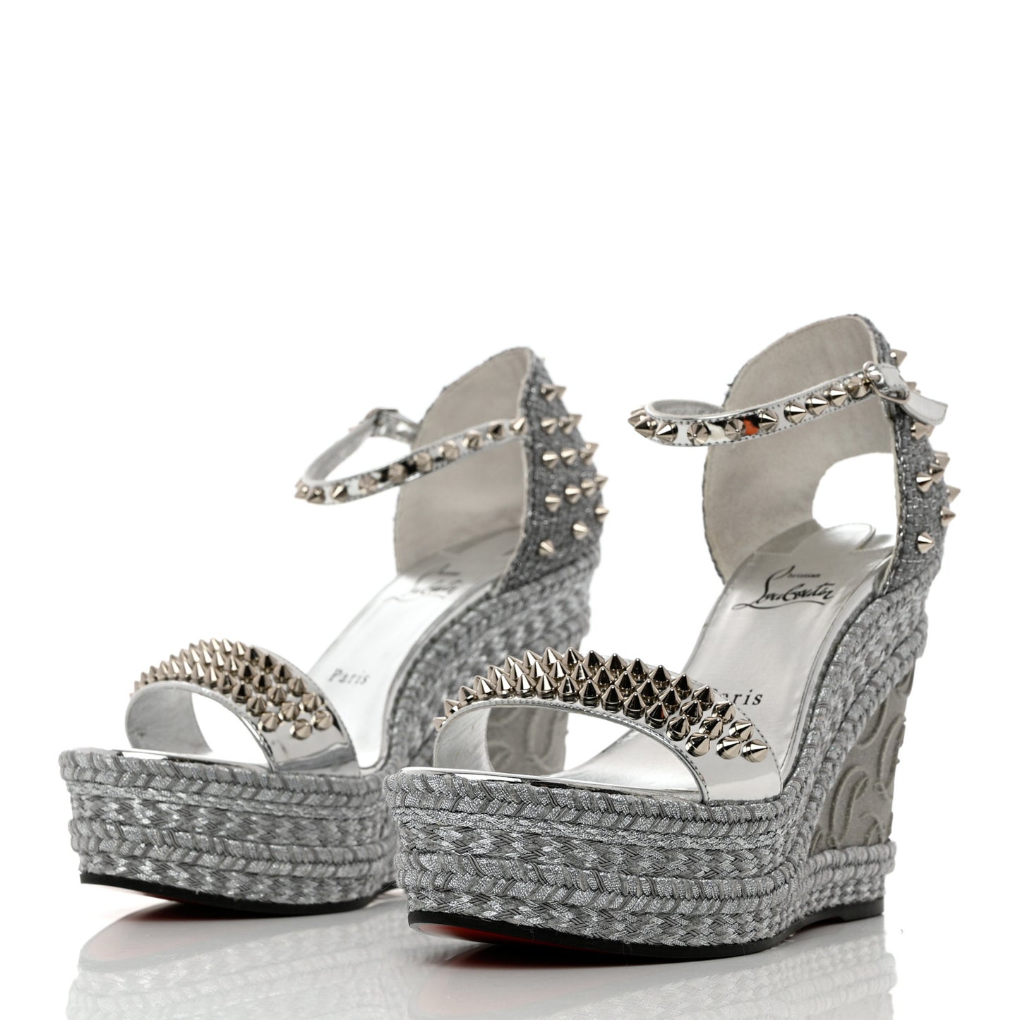 Calfskin Madmonica 120 Wedge Sandals 39 Silver