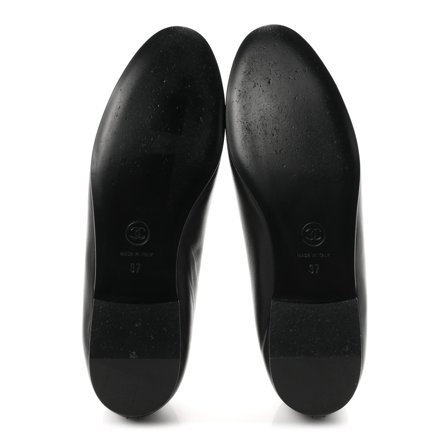 Chanel Lambskin Patent Cap Toe Ballerina Flats 37 Black 6 of 10
