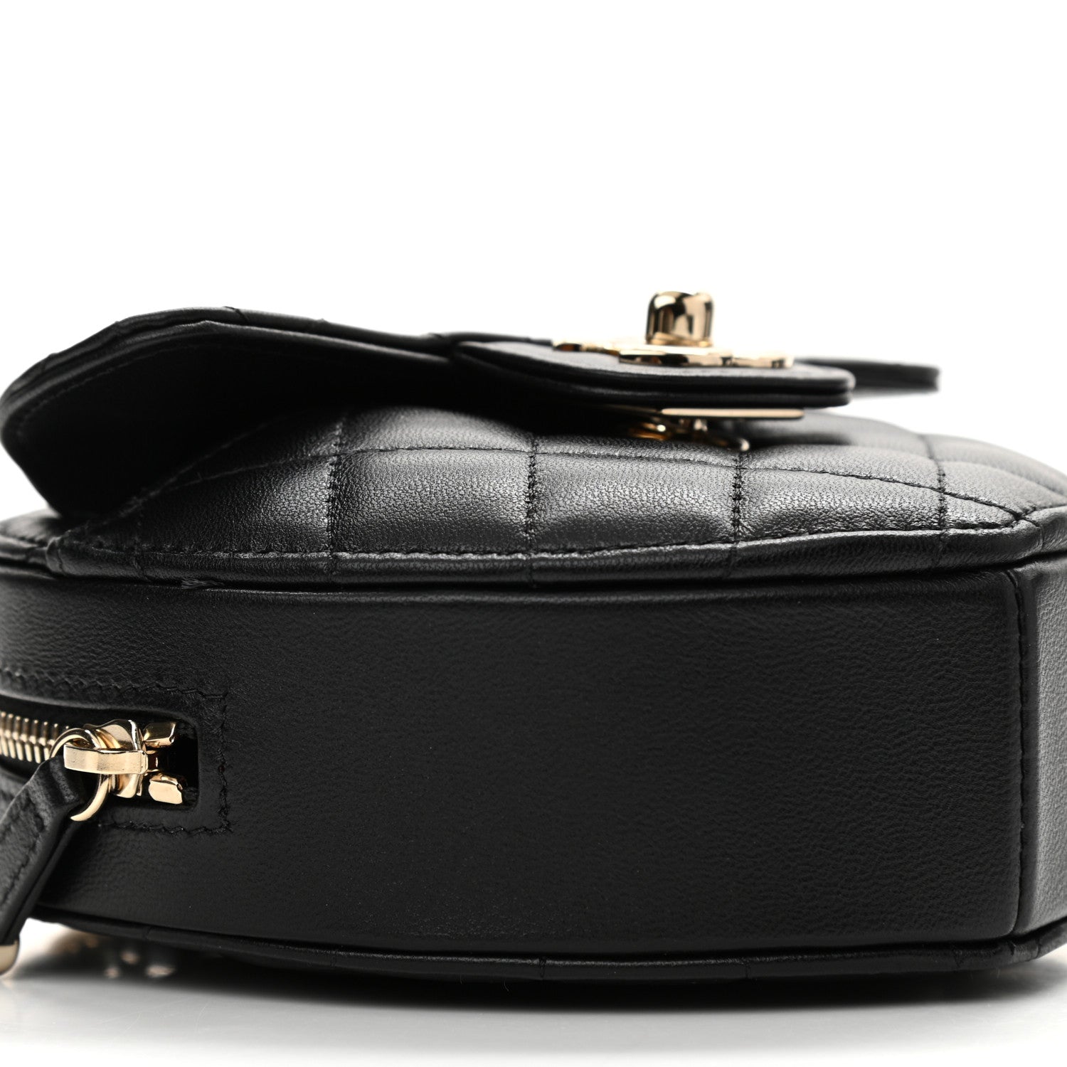 Chanel Lambskin Quilted CC In Love Heart Clutch With Chain Black 9 of 11