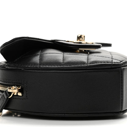 Chanel Lambskin Quilted CC In Love Heart Clutch With Chain Black 9 of 11