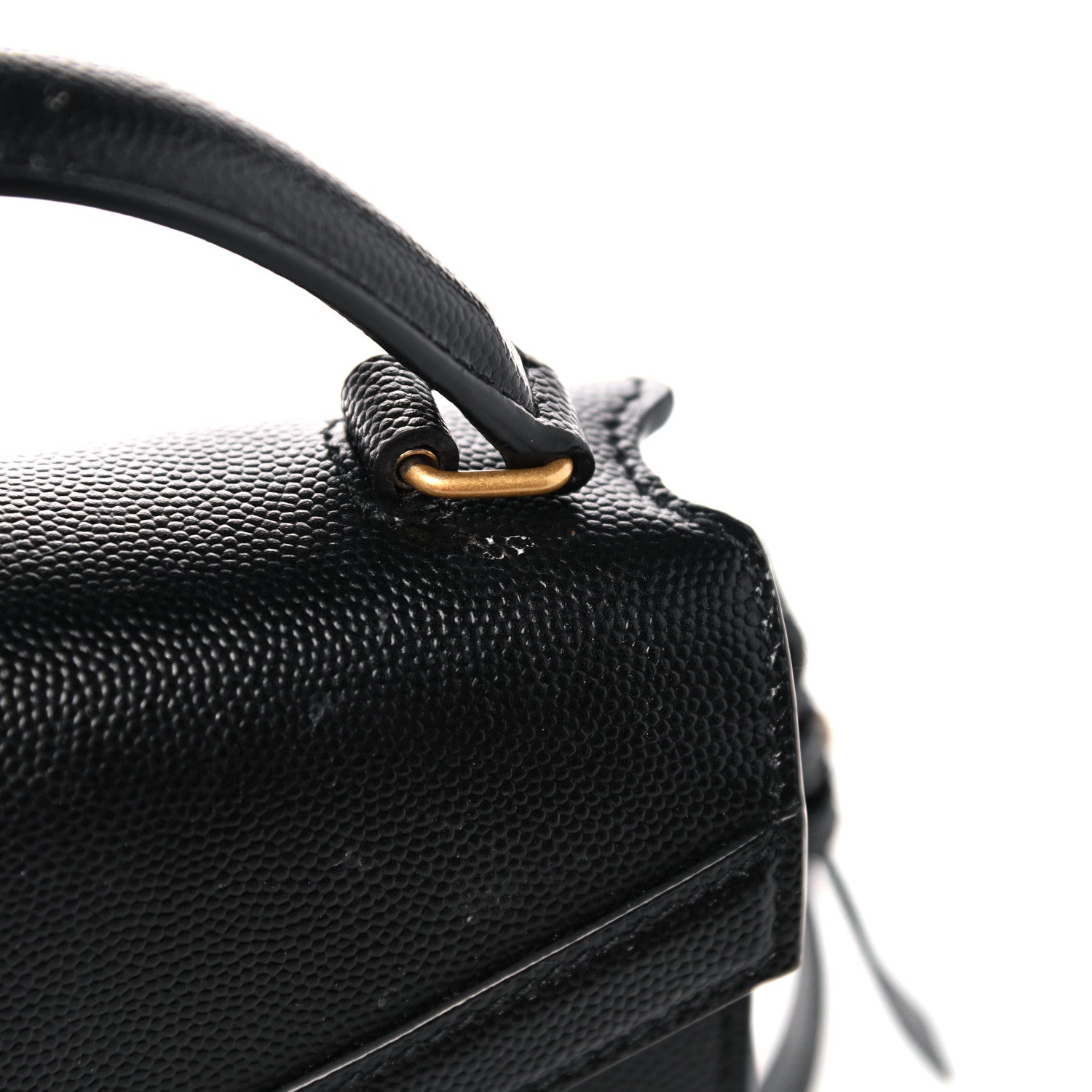 Saint Laurent Grain de Poudre Mini Classic Monogram Cassandra Top Handle Black 13 of 16