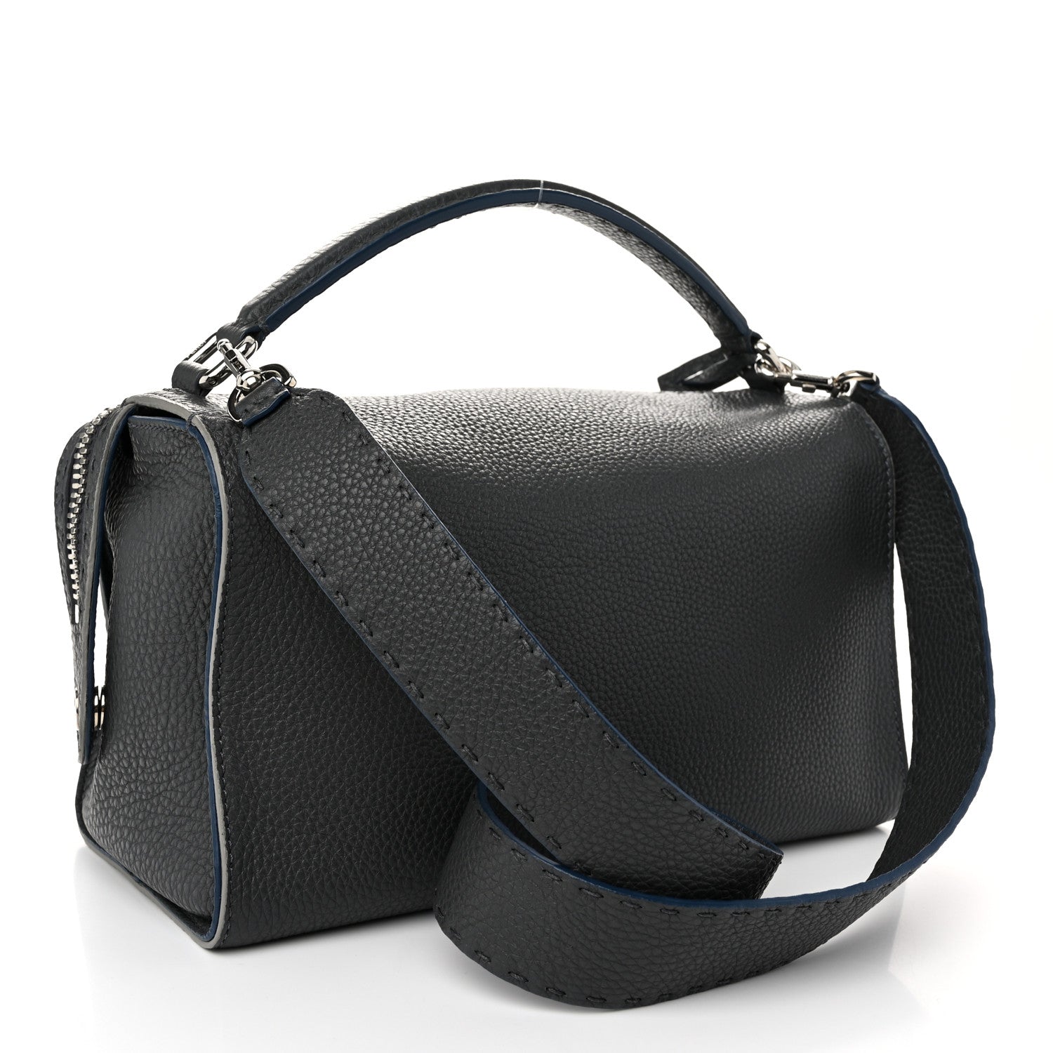 Fendi Cuoio Romano Selleria Lei Boston Tote Asfalto 3 of 10