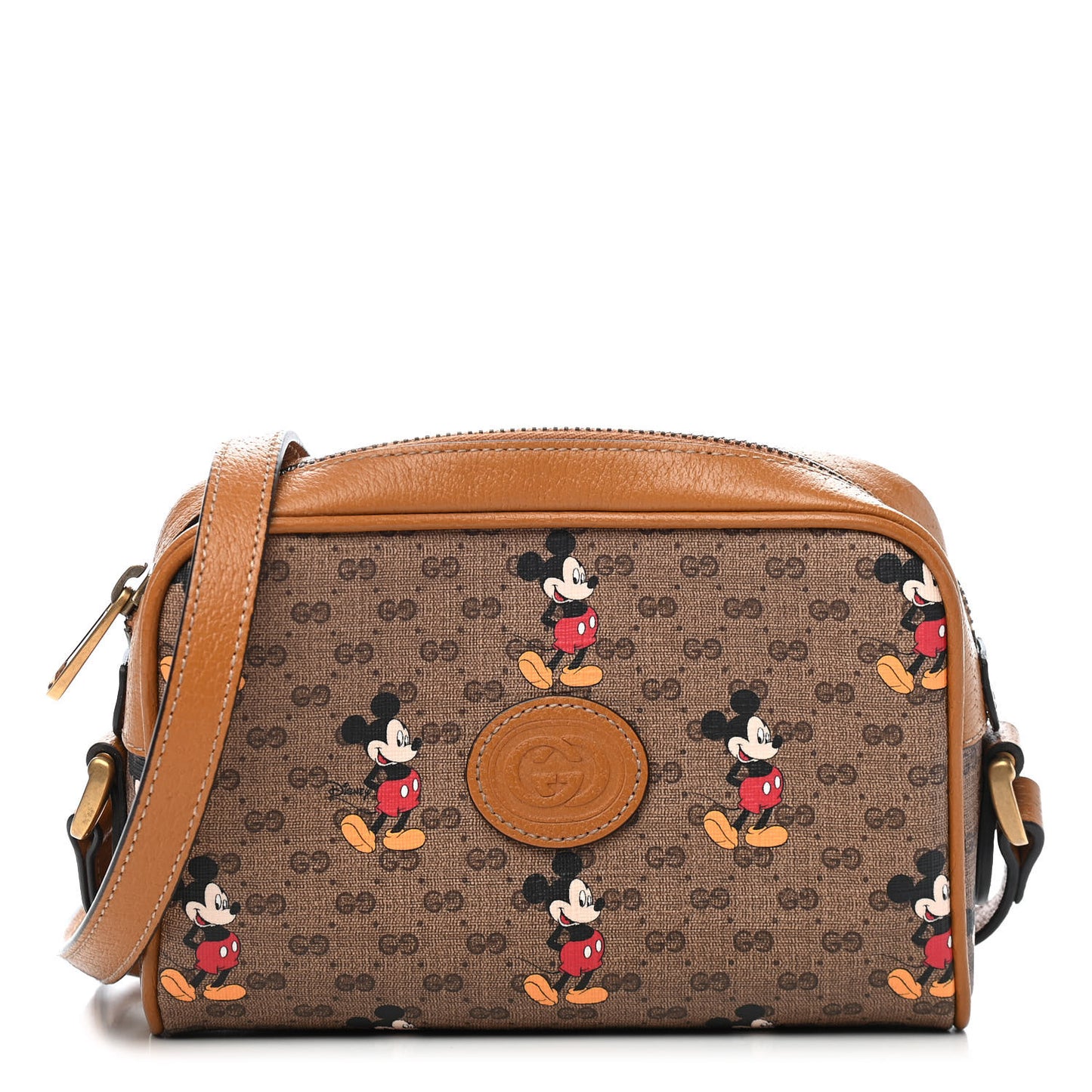 X DISNEY Mini Vintage GG Supreme Monogram Mickey Mouse Shoulder Bag Beige Vintage Sun Oil