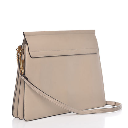 Chloe Suede Calfskin Studded Medium Faye Shoulder Bag Pastel Grey 3 of 14