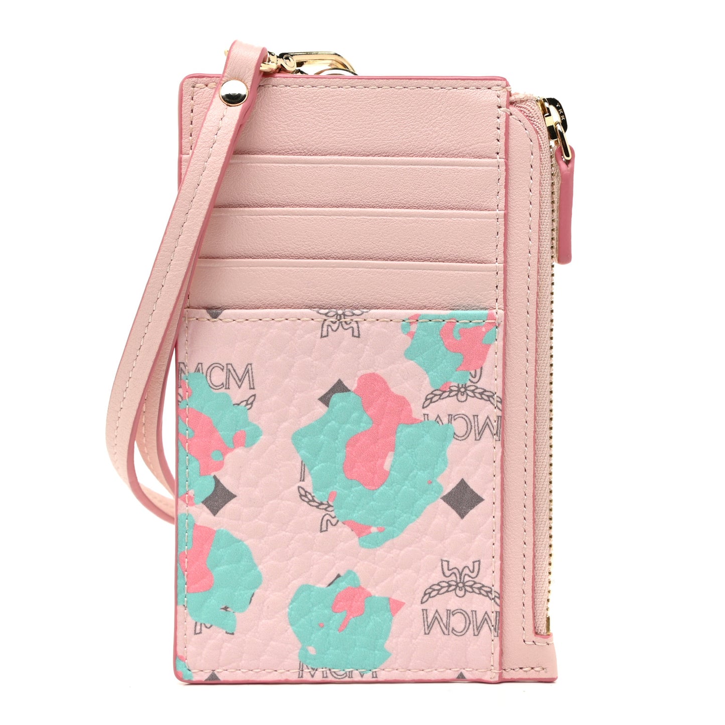 Visetos Floral Leopard Lanyard Card Holder Pink