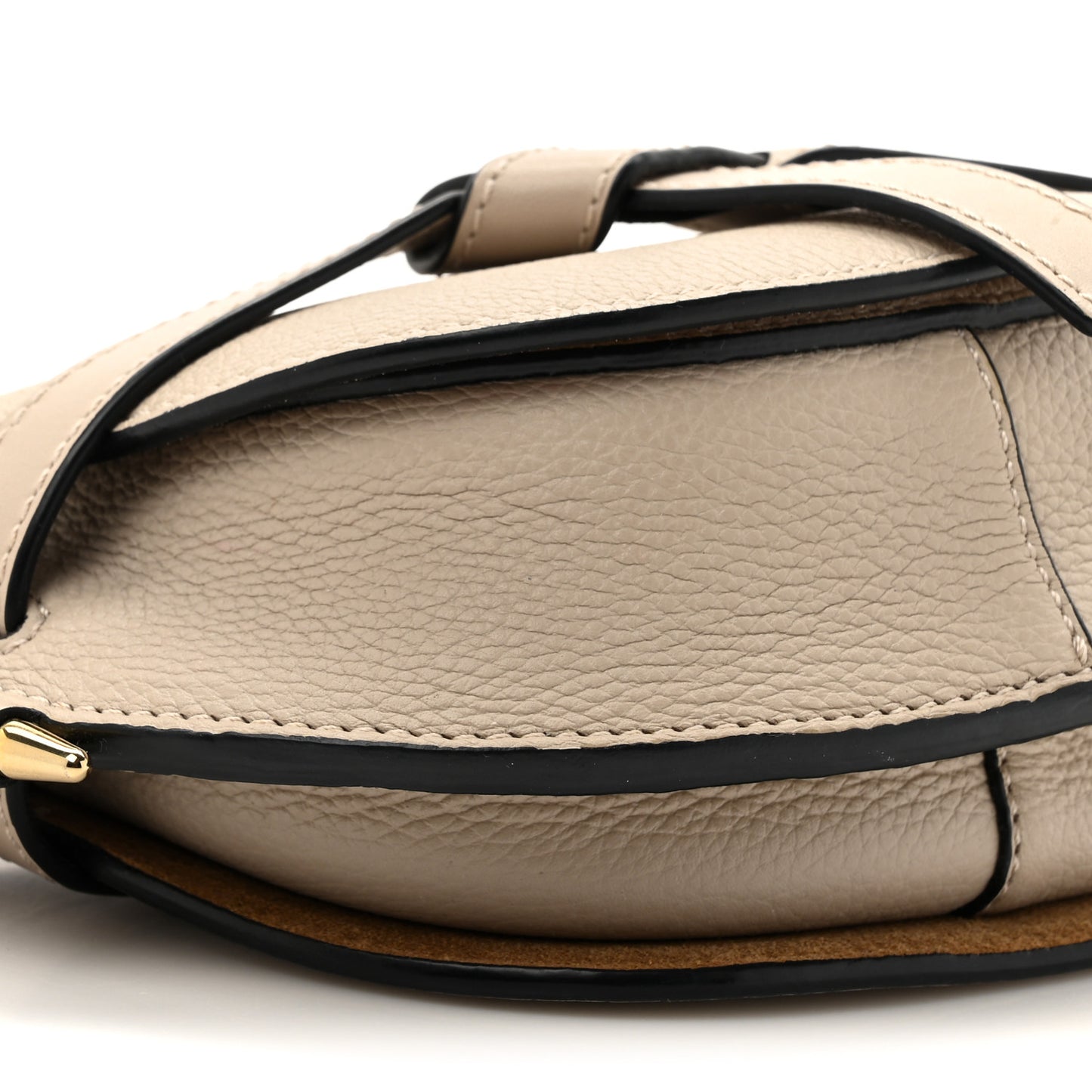 Grained Calfskin Mini Gate Crossbody Bag Light Oat