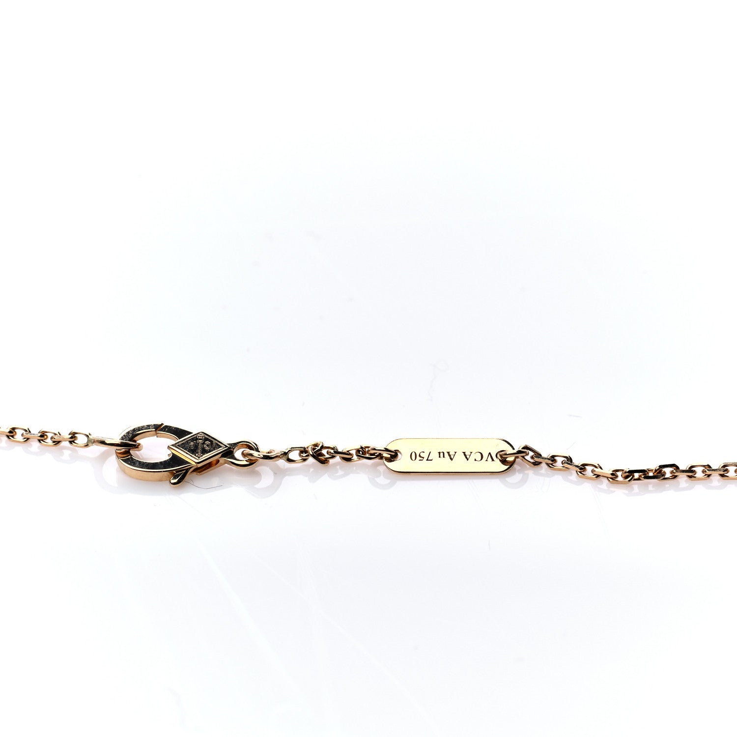 Van Cleef & Arpels 18K Yellow Gold Mother of Pearl Vintage Alhambra Pendant Necklace 5 of 7