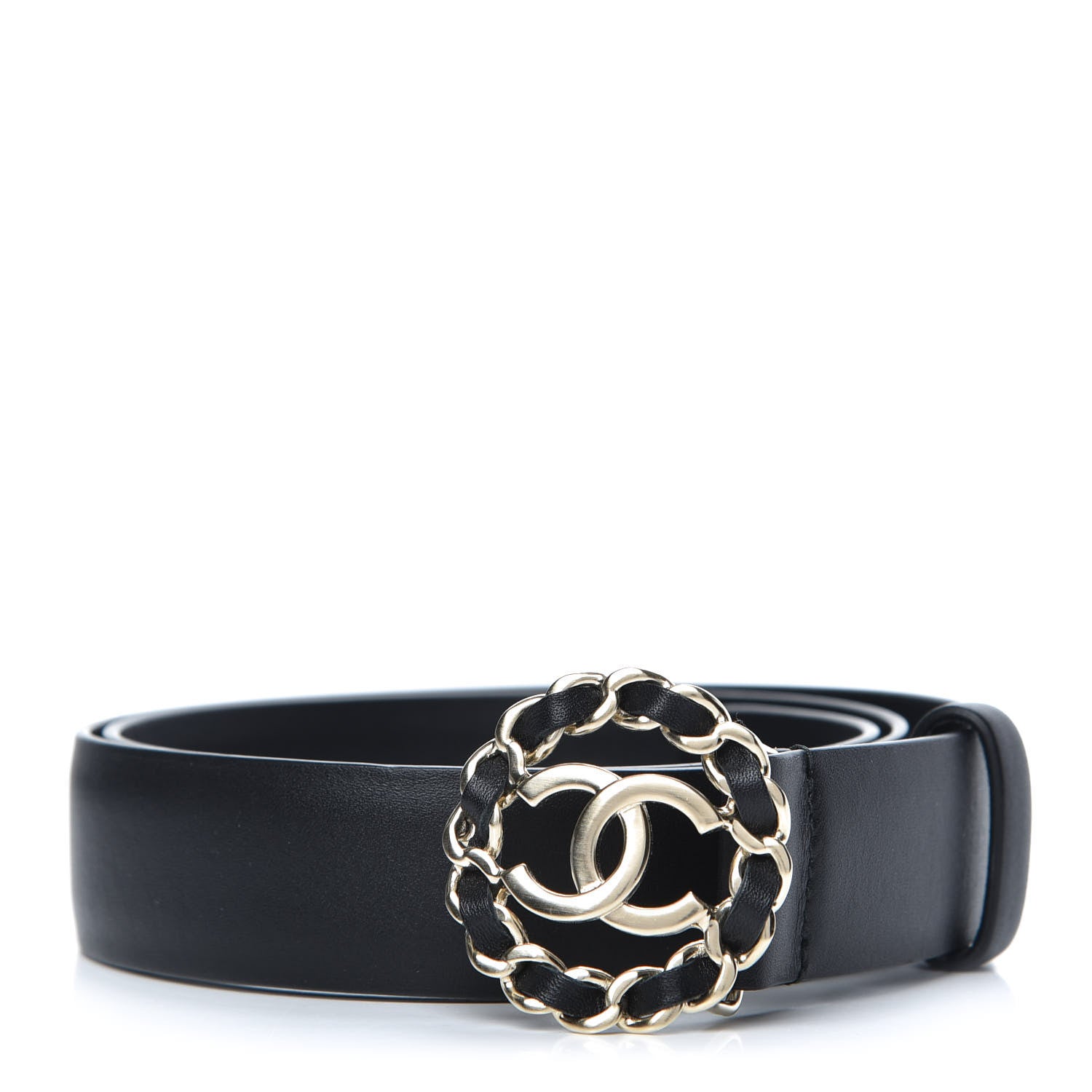 Chanel Calfskin CC Chain Belt 75 30 Black 1 of 7