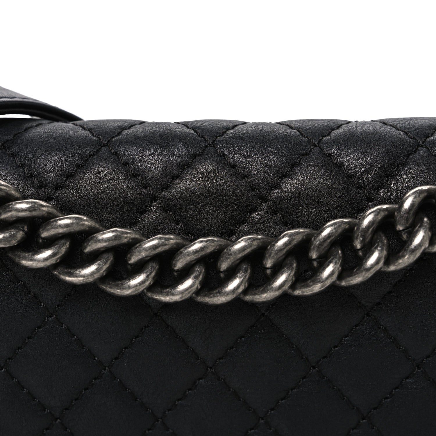 Chanel Calfskin Quilted Metal Embellished Paris Dallas Medium Boy Flap Black 8 of 10