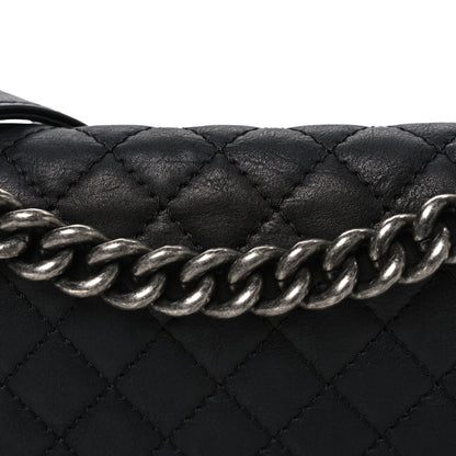 Chanel Calfskin Quilted Metal Embellished Paris Dallas Medium Boy Flap Black 8 of 10