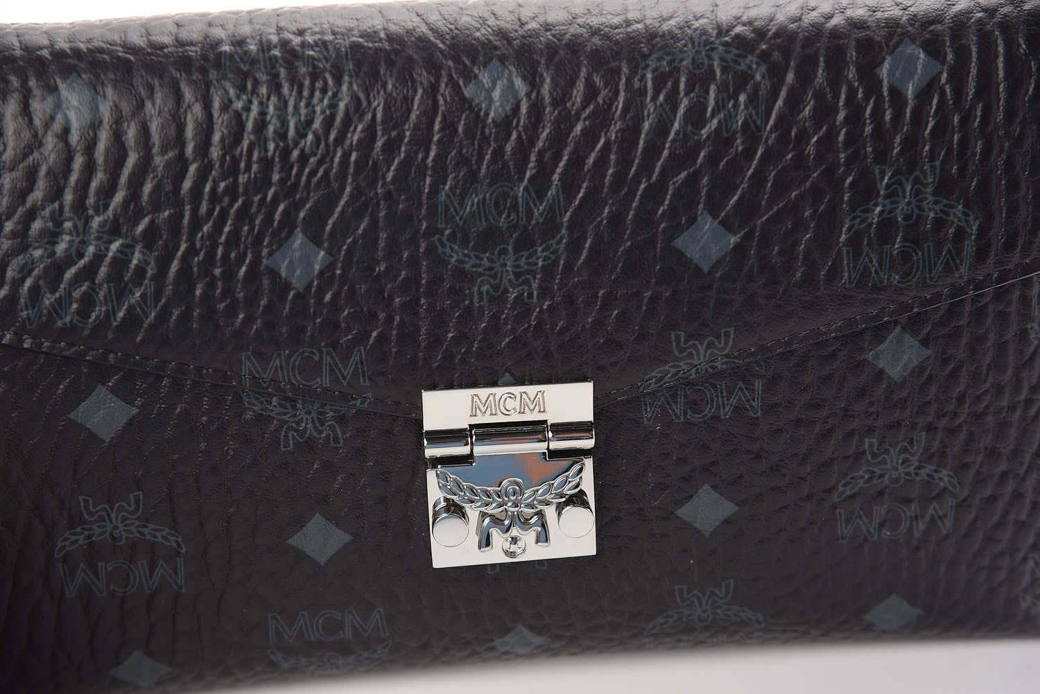 MCM Visetos Patricia Continental Crossbody Wallet Black 7 of 7