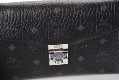 MCM Visetos Patricia Continental Crossbody Wallet Black 7 of 7