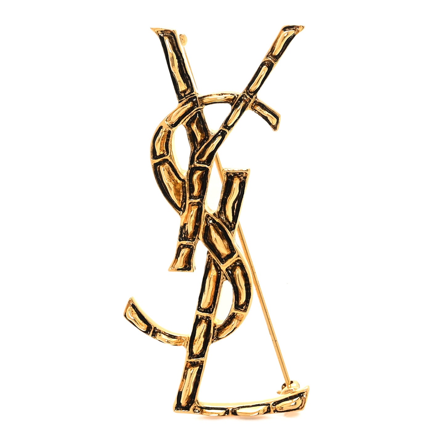 Monogram Crocodile Opyum Brooch Gold