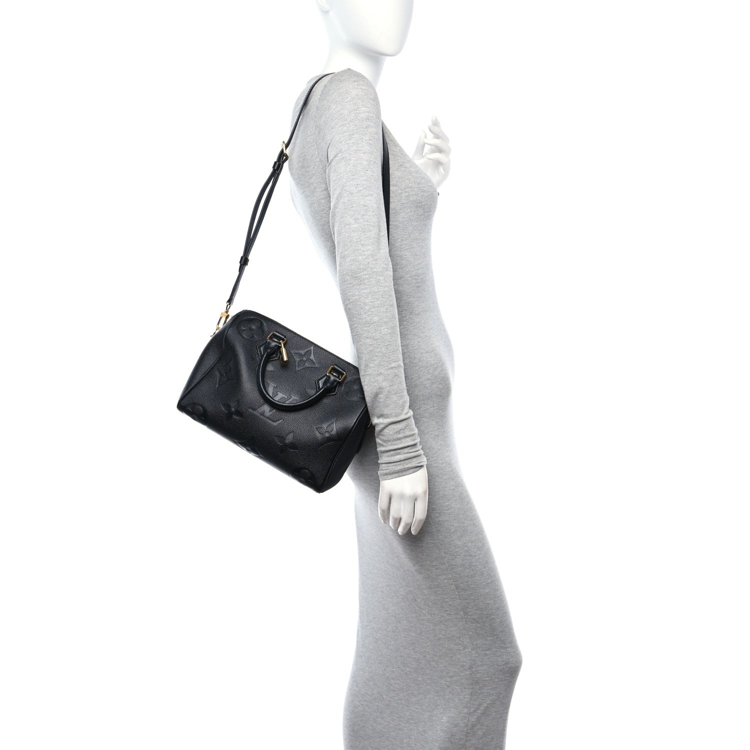 Louis Vuitton Empreinte Monogram Giant Speedy Bandouliere 25 Black 2 of 8