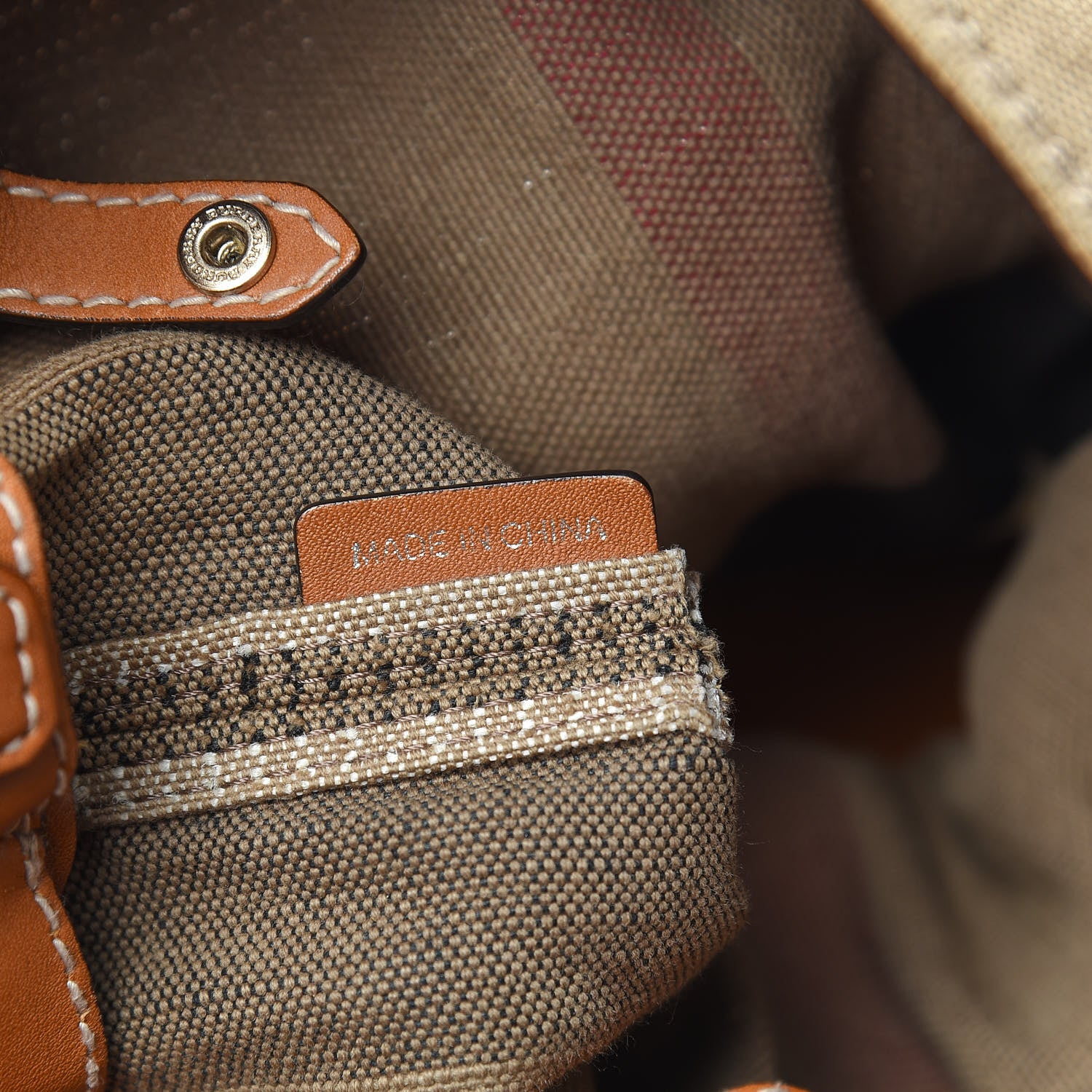 Burberry Canvas Mega Check Medium Ashby Hobo Saddle Brown 6 of 14