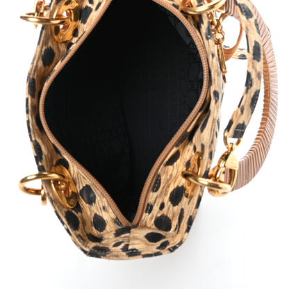 Christian Dior Canvas Leopard Print Medium Lady Dior 5 of 9