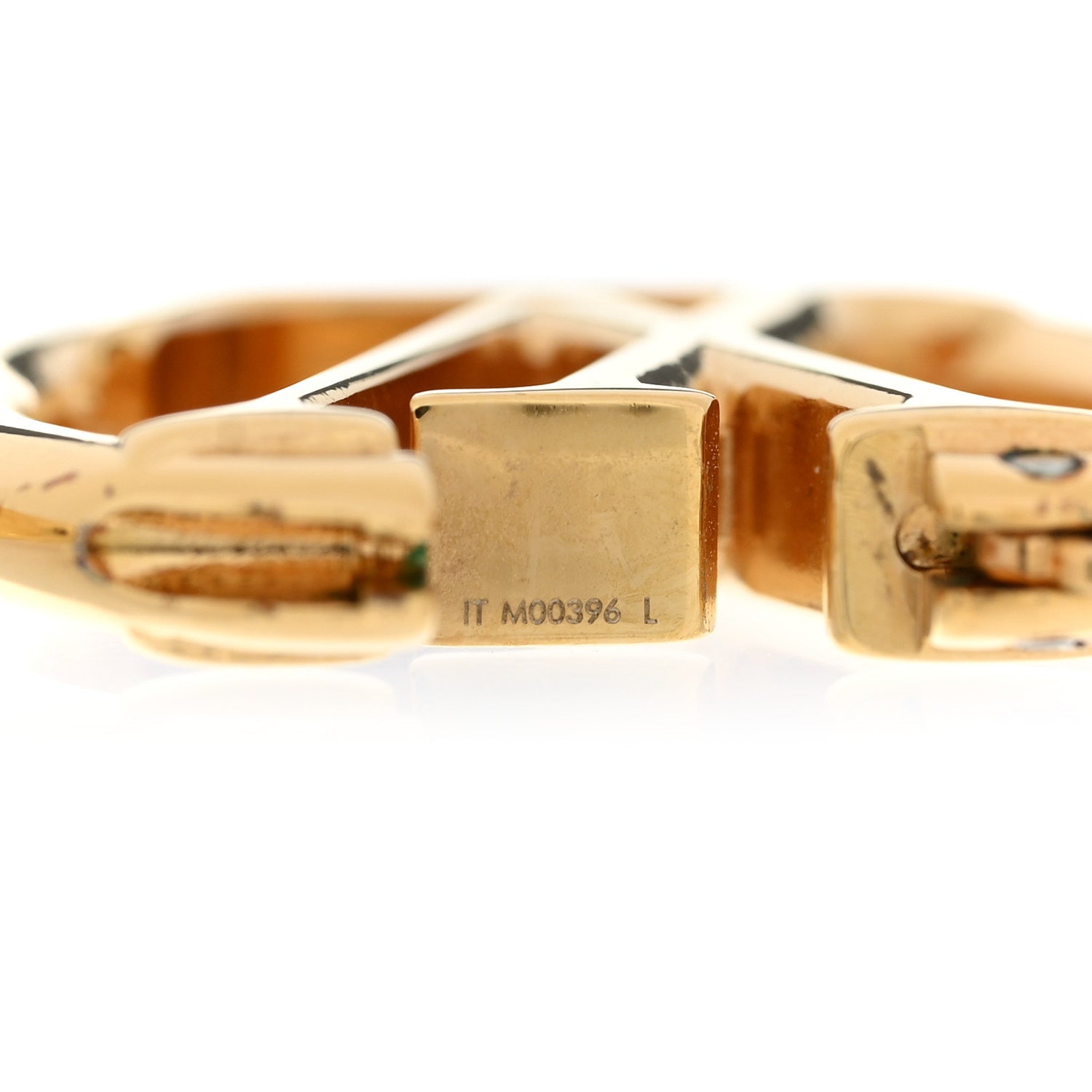 Louis Vuitton Metal Small Louise Hoop Earrings Gold 4 of 5
