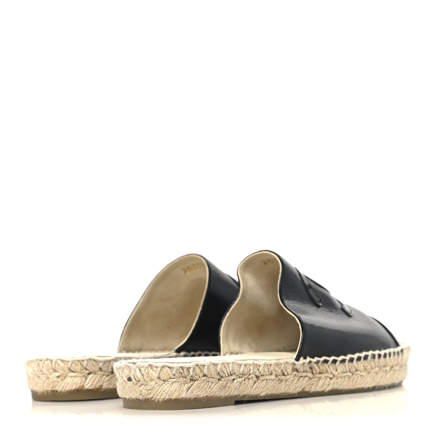 Chanel Iridescent Goatskin Patent CC Espadrille Mules 39 Black 5 of 11