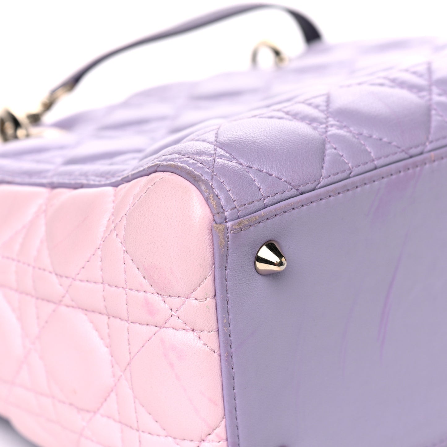 Lambskin Cannage Medium Tri-Color Lady Dior Purple Light Pink