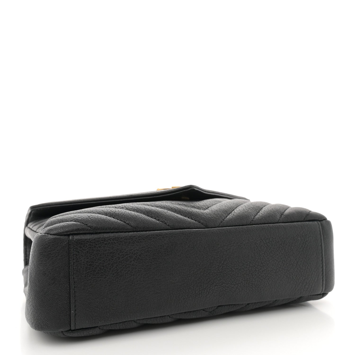 Saint Laurent Sheepskin Matelasse Chevron Monogram Medium College Bag Black 4 of 14