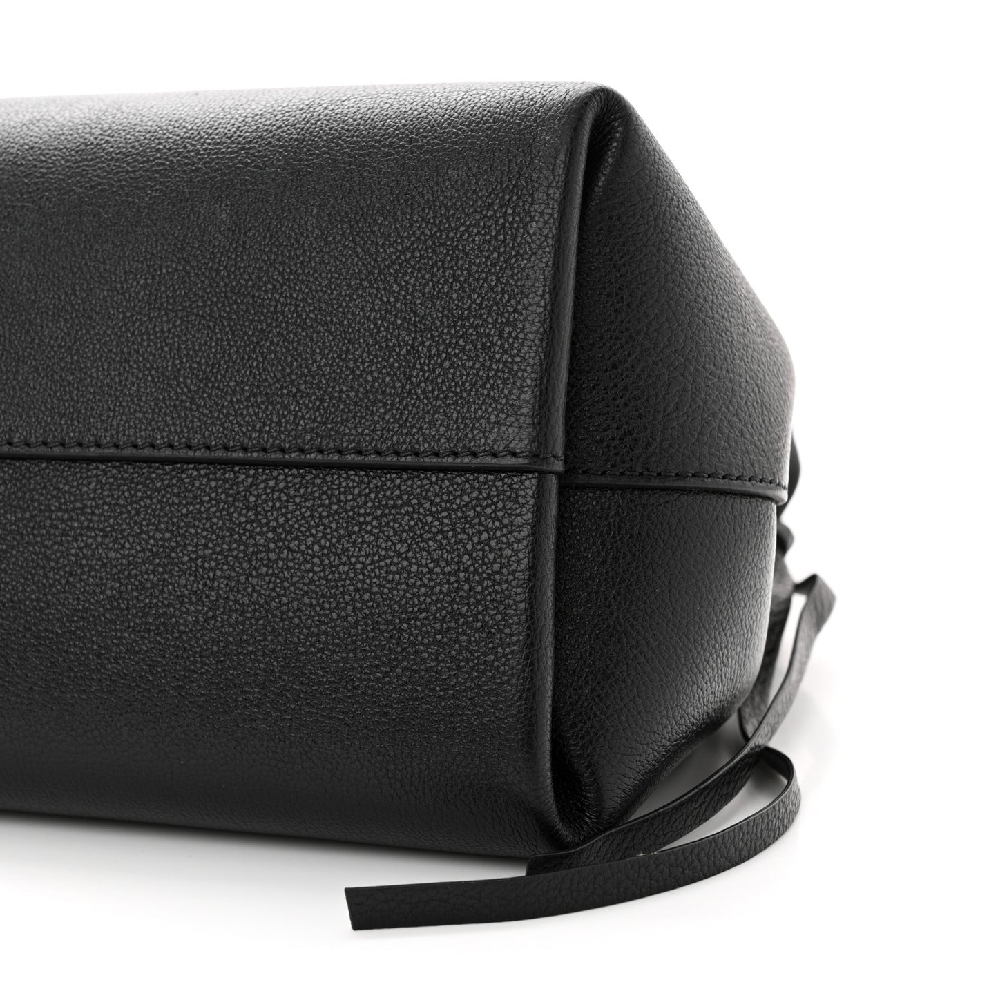 Pebbled Calfskin Large VRing Chain Shoulder Bag Black