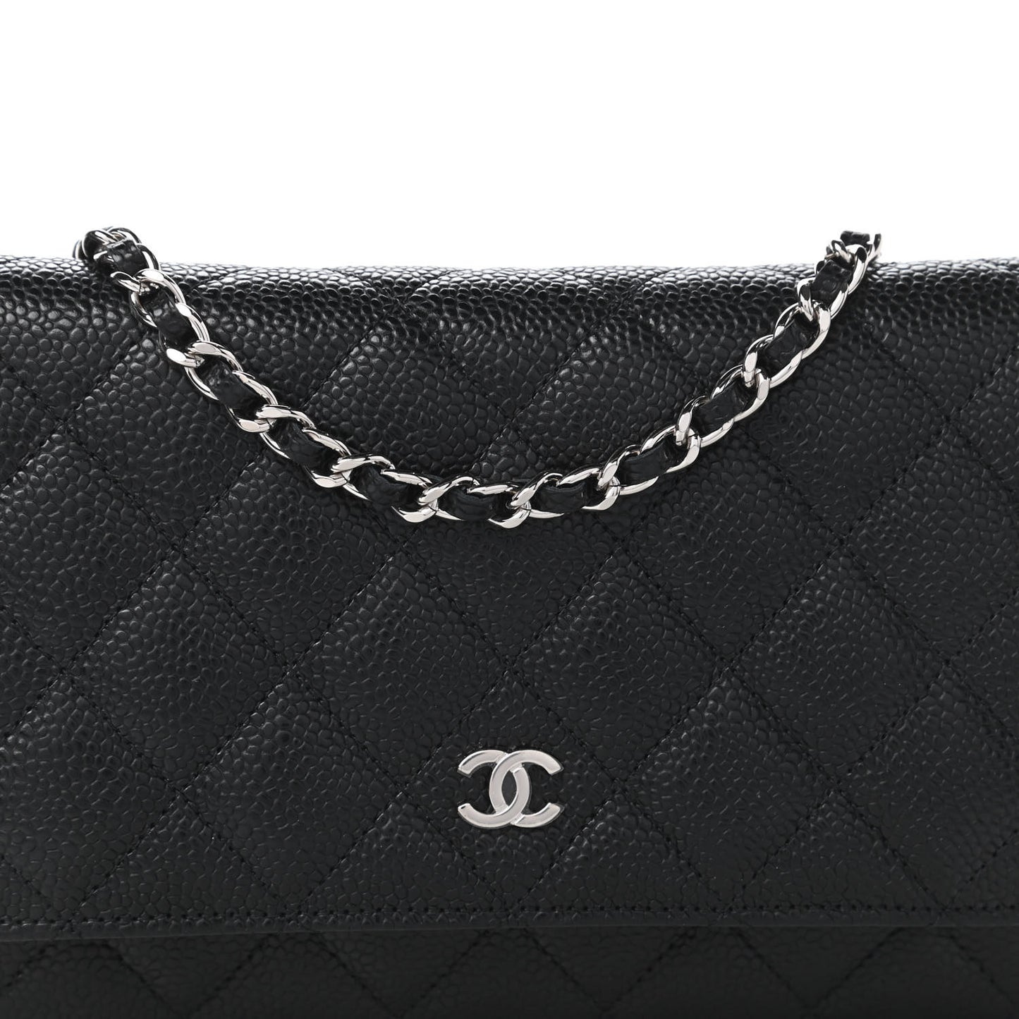 Caviar Quilted Wallet On Chain WOC Black